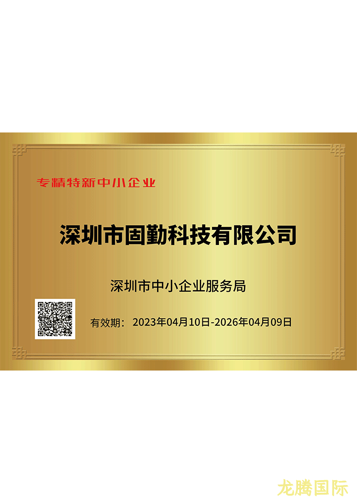 龙腾国际专精特新证书
